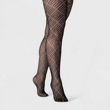 A New Day Women S Geo Square Sheer Tights Size S/M