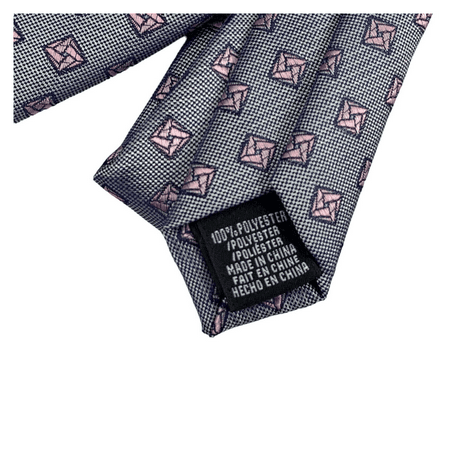 Perry Ellis Mens Bendt Neat Geo Classic Neck Tie Gray Pink 3 1/8
