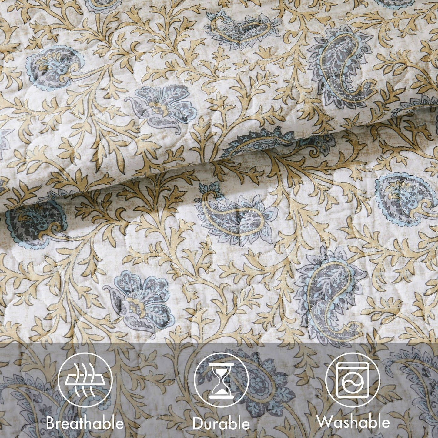 Madison Park 6-Piece Vanessa Quilt Set with Shams and Throw Pillows