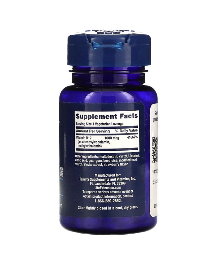 Life Extension B12 Elite 1 000 mcg - 60 Vegetarian Lozenges - 60 Count
