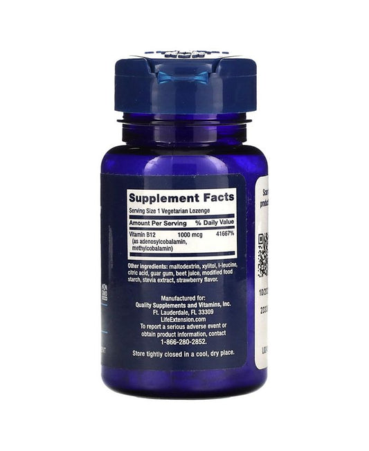 Life Extension B12 Elite 1 000 mcg - 60 Vegetarian Lozenges - 60 Count