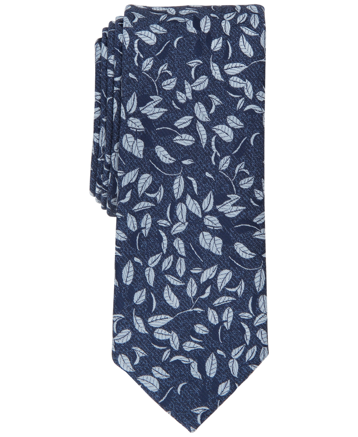 Bar Iii Men's Dore Leaf Print Skinny Tie, Created for Macy's