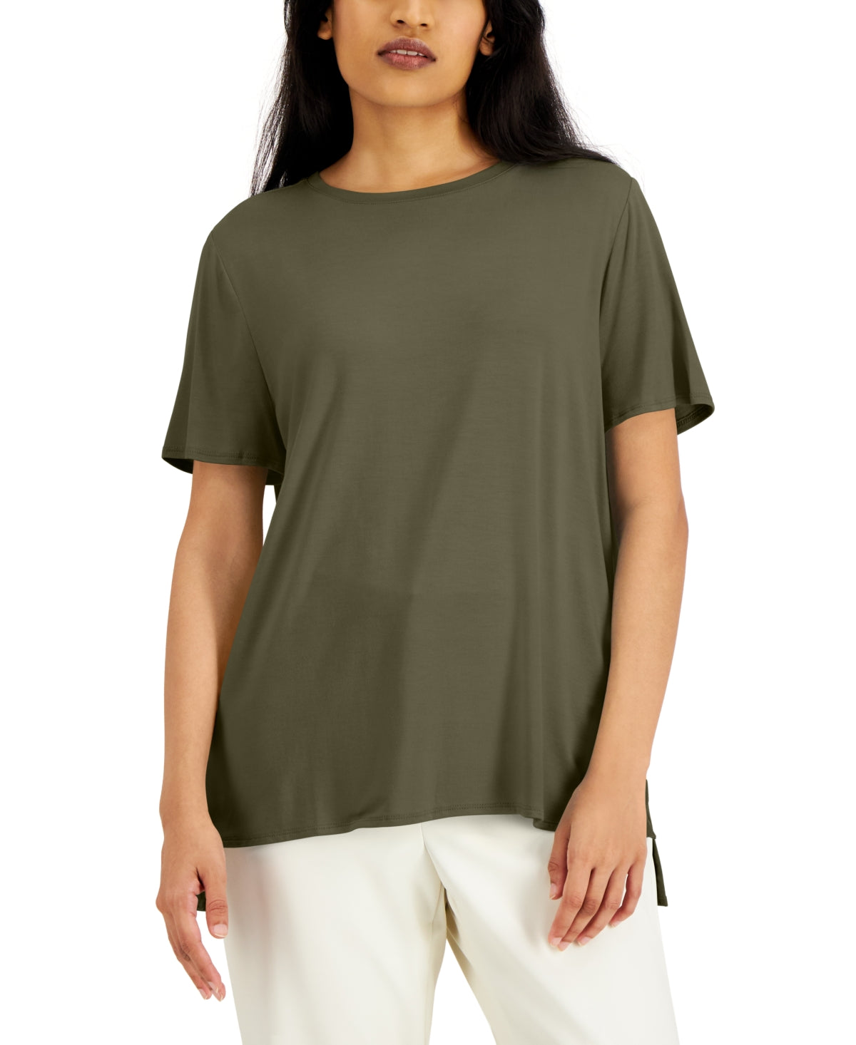 Alfani Crewneck T-Shirt, Created for Macy's - Burnt Olive