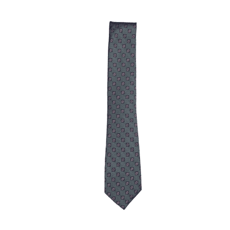 Perry Ellis Mens Bendt Neat Geo Classic Neck Tie Gray Pink 3 1/8