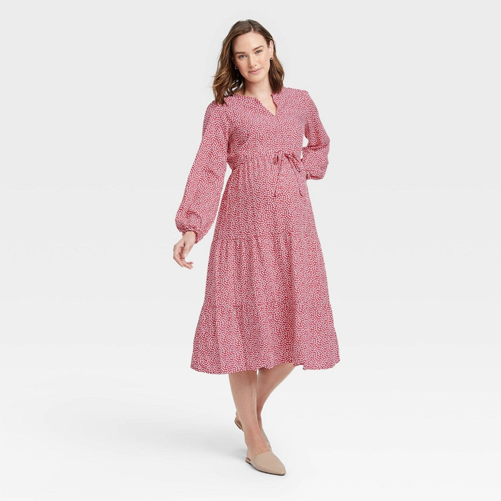 Long Sleeve Tie-Waist Maternity Dress - Isabel Maternity by Ingrid & Isabel™