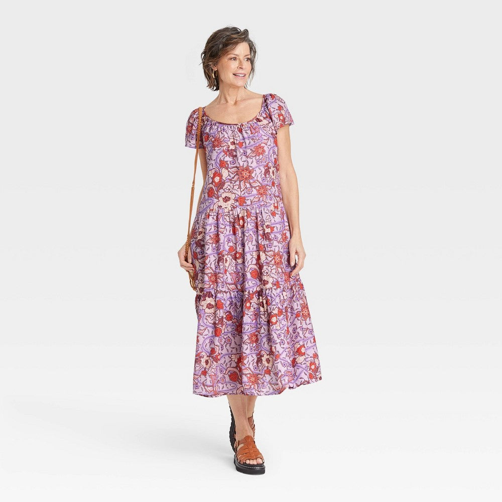 Woen's Flutter Short Sleeve a-Line Dress - Knox Rose™