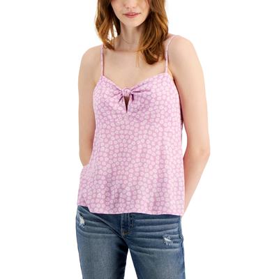 Hippie Rose Juniors' Floral-Print Twist-Front Camisole