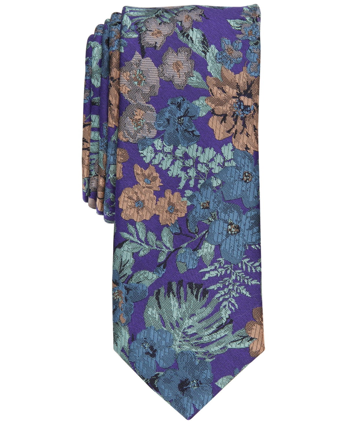 Bar Iii Men's Cartozian Botanical Tie, Created for Macy's - Purple
