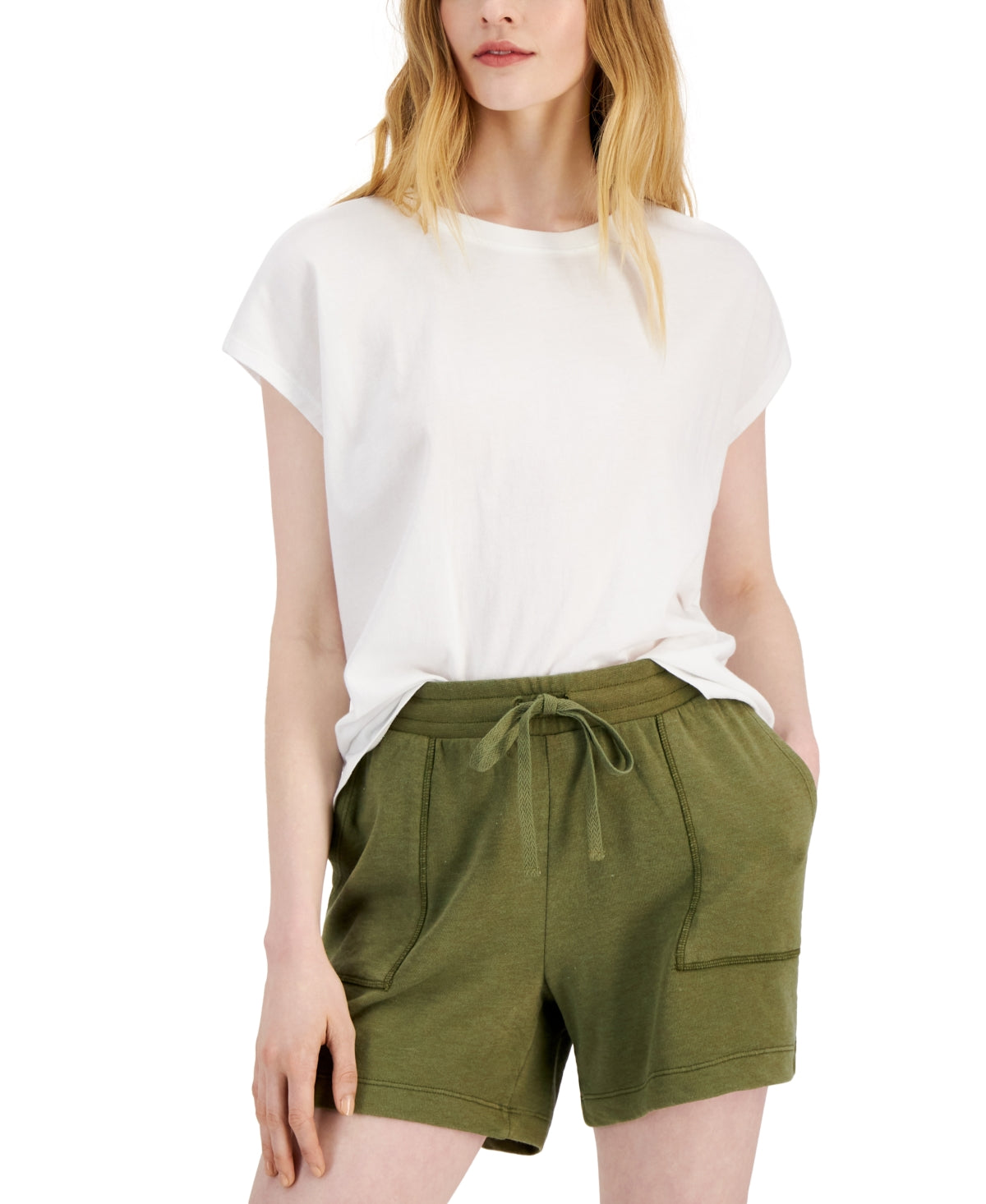 Style & Co Women's Cotton Crewneck T-Shirt, Created for Macy's - Bright White