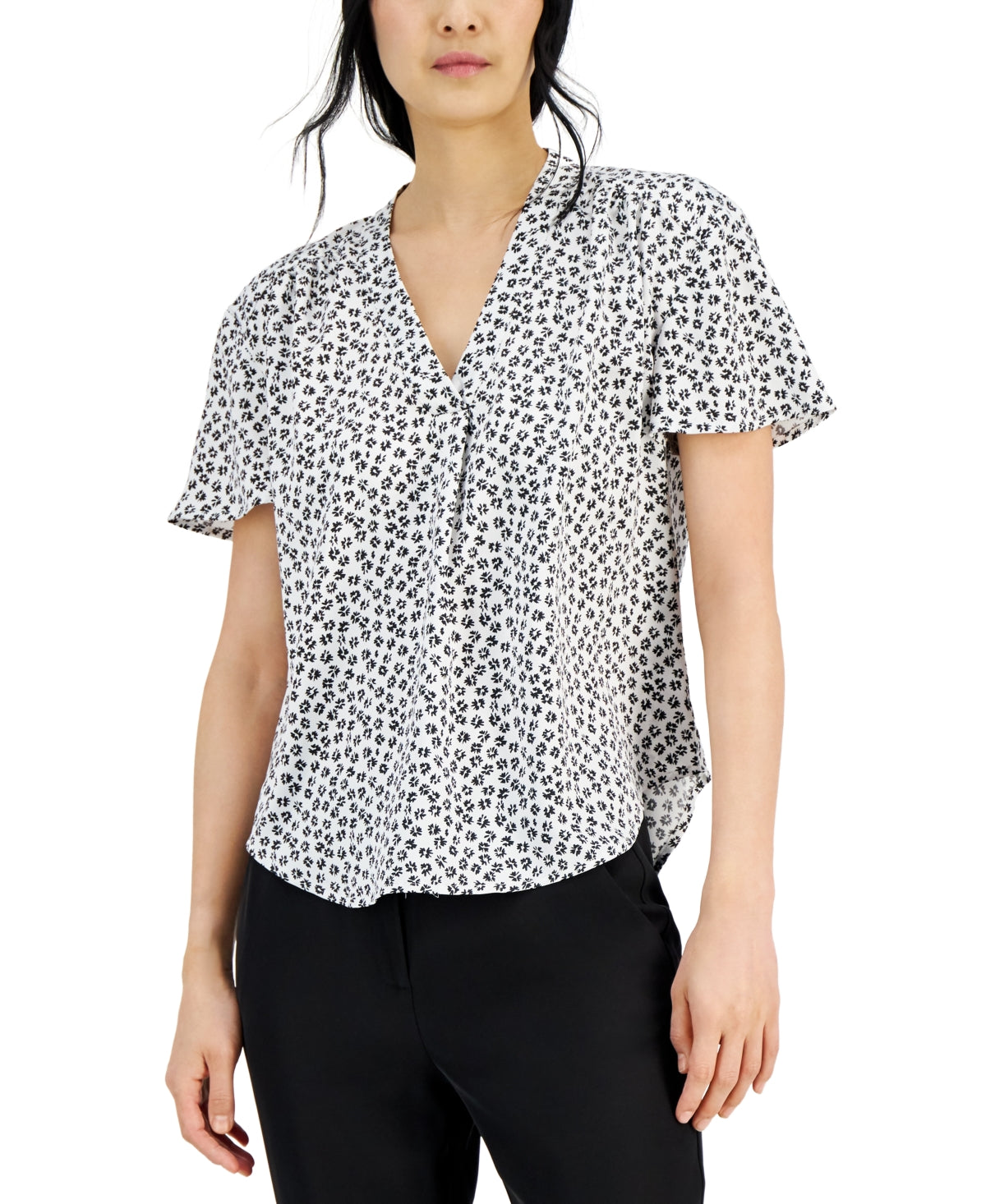 Alfani Shirred V-Neck Dolman-Sleeve Top, Created for Macy's