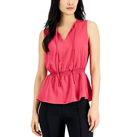 Alfani Plus Size Smocked Waist Top Berry Haze Size 0X