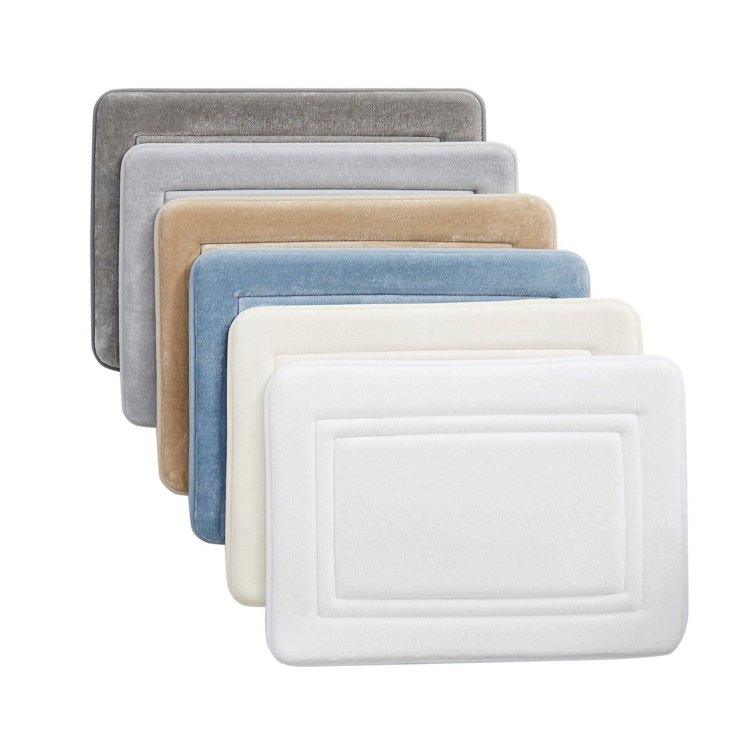Truly Calm Memory Foam 2-piece Bath Rug Set, White