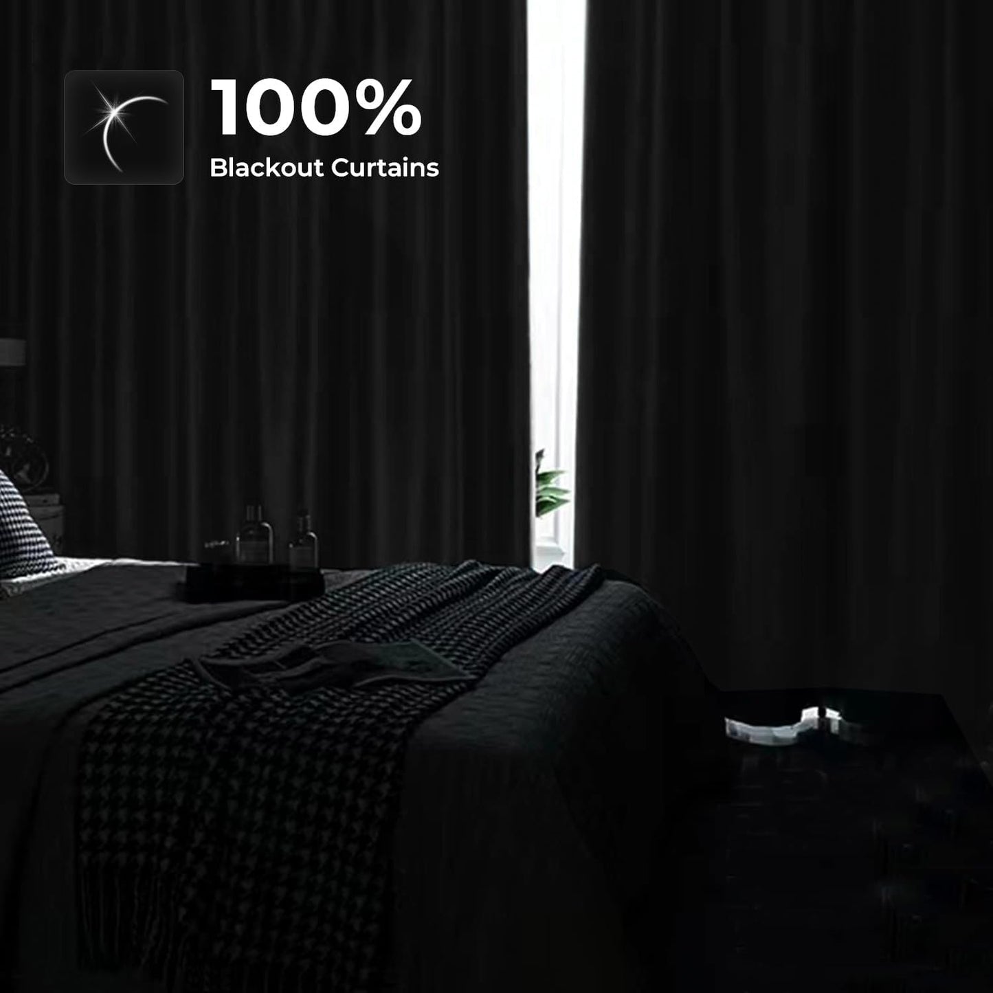 100% Blackout Curtains (with Liner), White Linen Blackout Curtains & Blackout Thermal Insulated Liner, Grommet Curtains for Living Room/Bedroom,Burlap Curtains - 2 Panels, 50x84