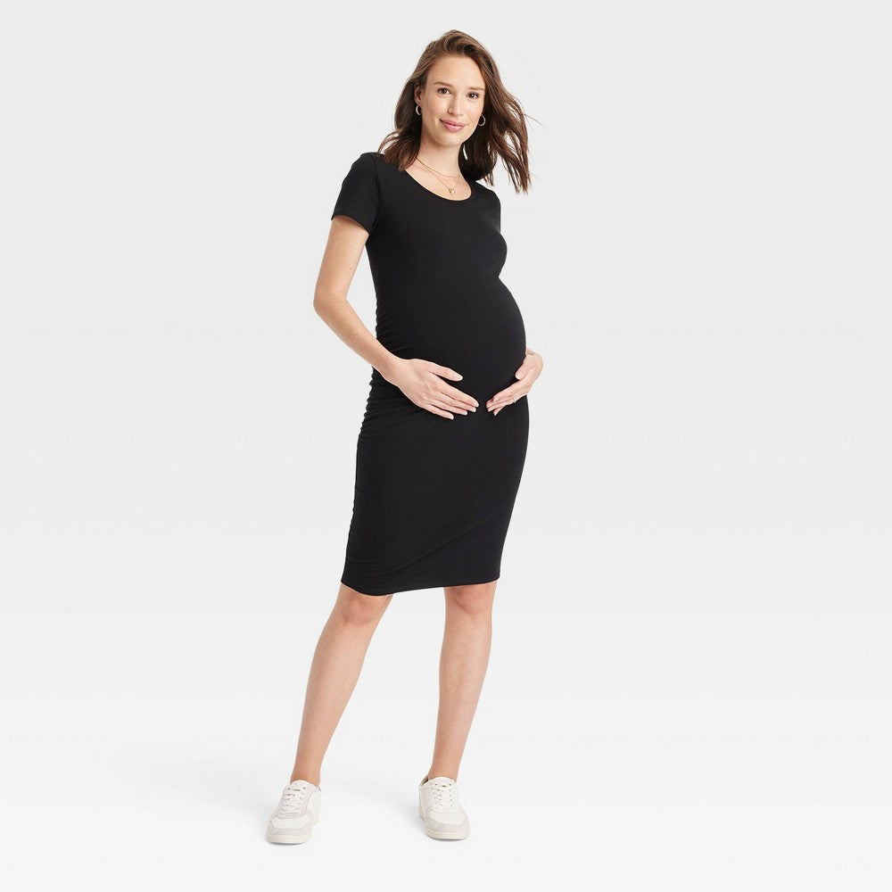 Short Sleeve Essential T-Shirt Maternity Dress - Isabel Maternity by Ingrid & Isabel™ Black M