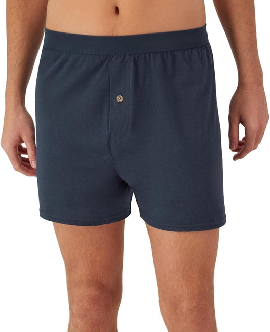 Hanes Men's ComfortSoft Underwear Boxers, Soft Knit Moisture-Wicking Jersey Boxers, Multipack (Colors May Vary)