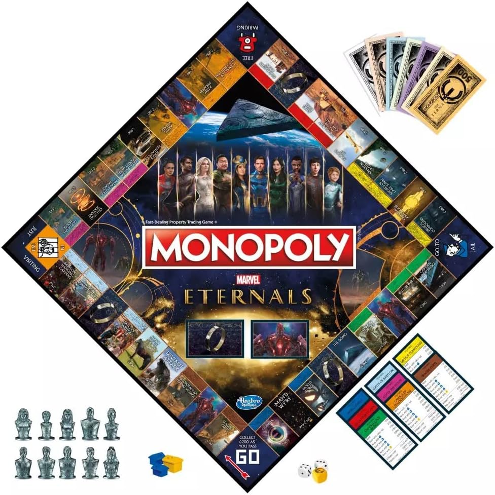 Monopoly: Marvel Studios' Eternals Edition Board Game for Marvel Fans, Game for 2-6 Players, Kids Ages 8 and Up