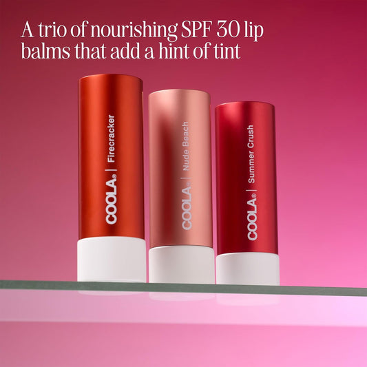 COOLA Organic Tinted Lip Balm & Mineral Sunscreen with SPF 30, Dermatologist Tested Lip Care for Daily Protection, Vegan, 0.15 Oz