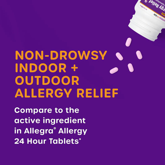 HealthCareAisle Allergy Relief - Fexofenadine Hydrochloride Tablets USP, 180 mg, 90 Tablets, Allergy Medication, Non-Drowsy 24-Hour Relief
