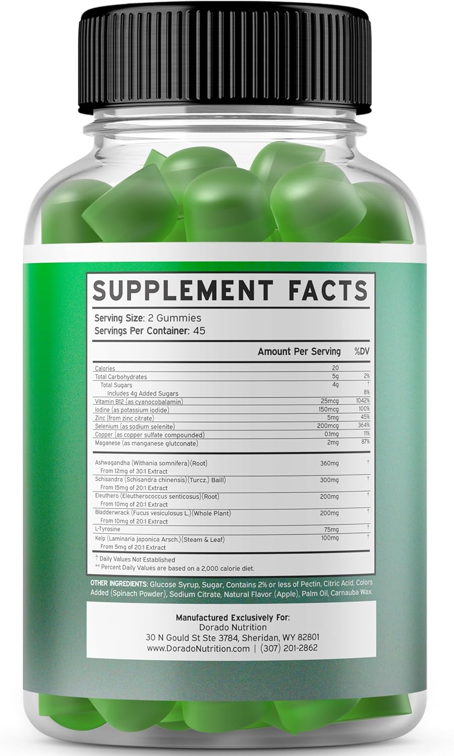 Thyroid Support For Women & Men (90 Gummies) Ashwagandha, Iodine, Bladderwrack, Kelp, & Schisandra - Support Supplement - Delicious Flavor - Non-GMO, Vegan & Gluten-Free (90 Thyroid Gummies)