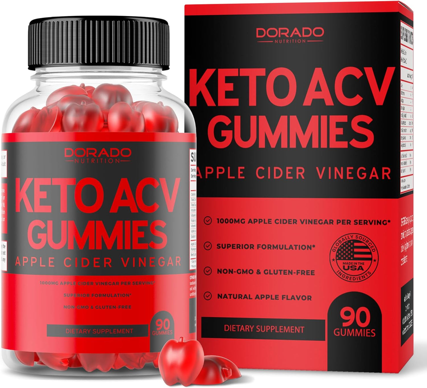Keto ACV Gummies Advanced Weight Loss (1000mg) Gummy for Weight Loss - Support Healthy Digestion & Metabolism - Advanced Gummies - Delicious Apple Flavor - 1000mg (90 Count)