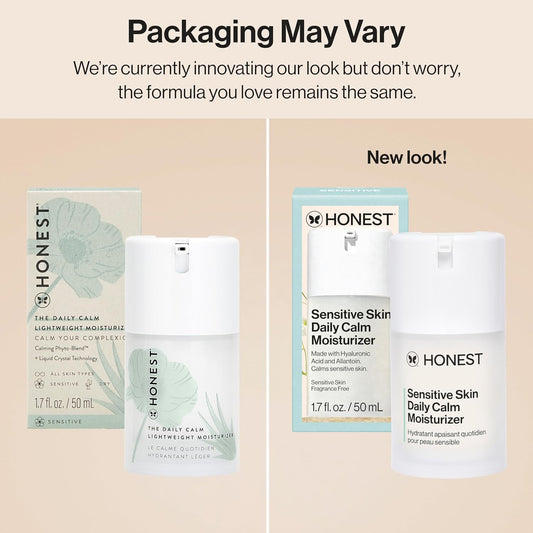 Honest Beauty The Daily Calm Lightweight Moisturizer for Sensitive Skin | Hyaluronic Acid + Calming Phyto-Blend | EWG Verified, Vegan + Cruelty Free | 1.7 fl oz