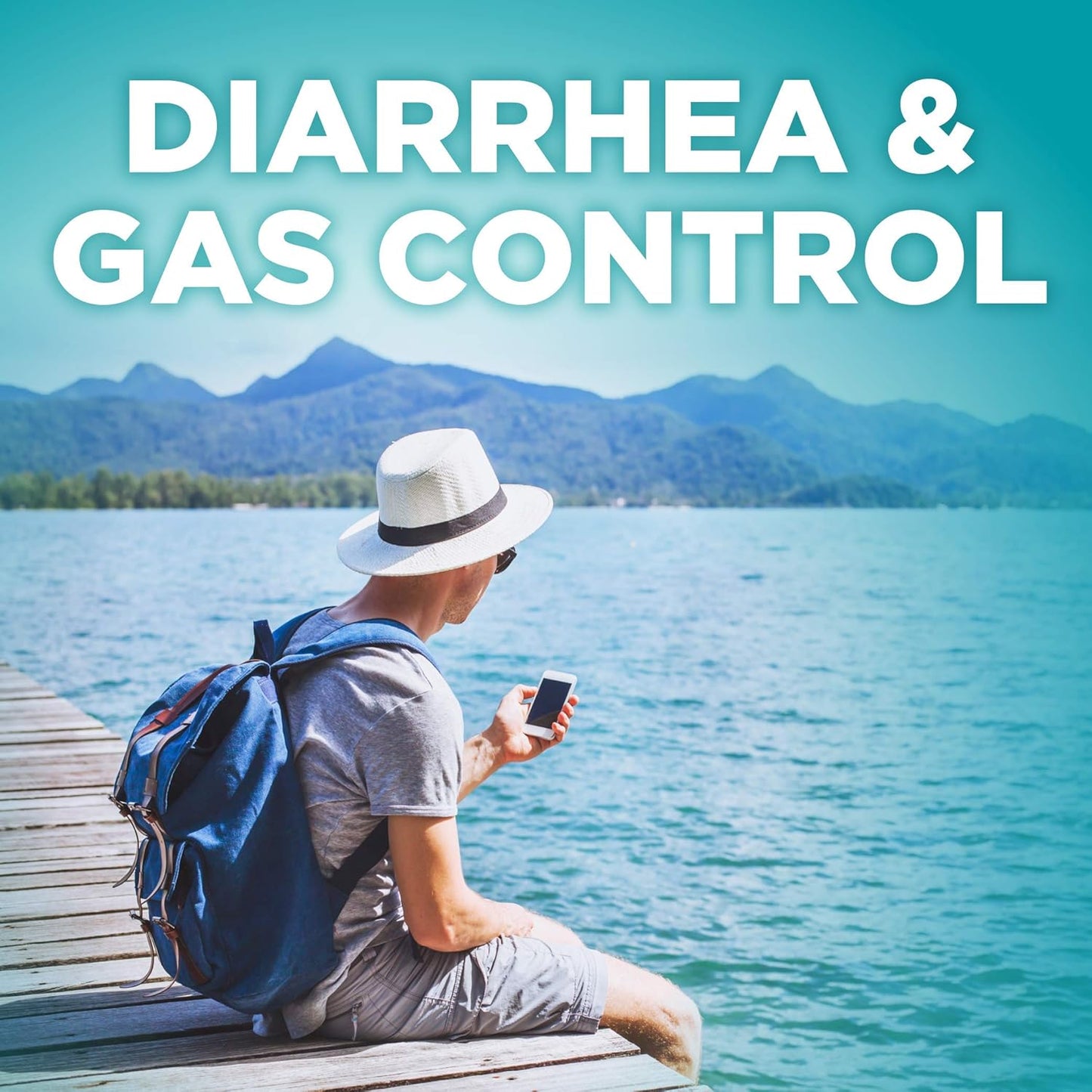 Amazon Basic Care Loperamide Hydrochloride 2 mg and Simethicone 125 mg Tablets, Multi-Symptom, Anti-Diarrhea Medicine, Gas Relief, 24 Count