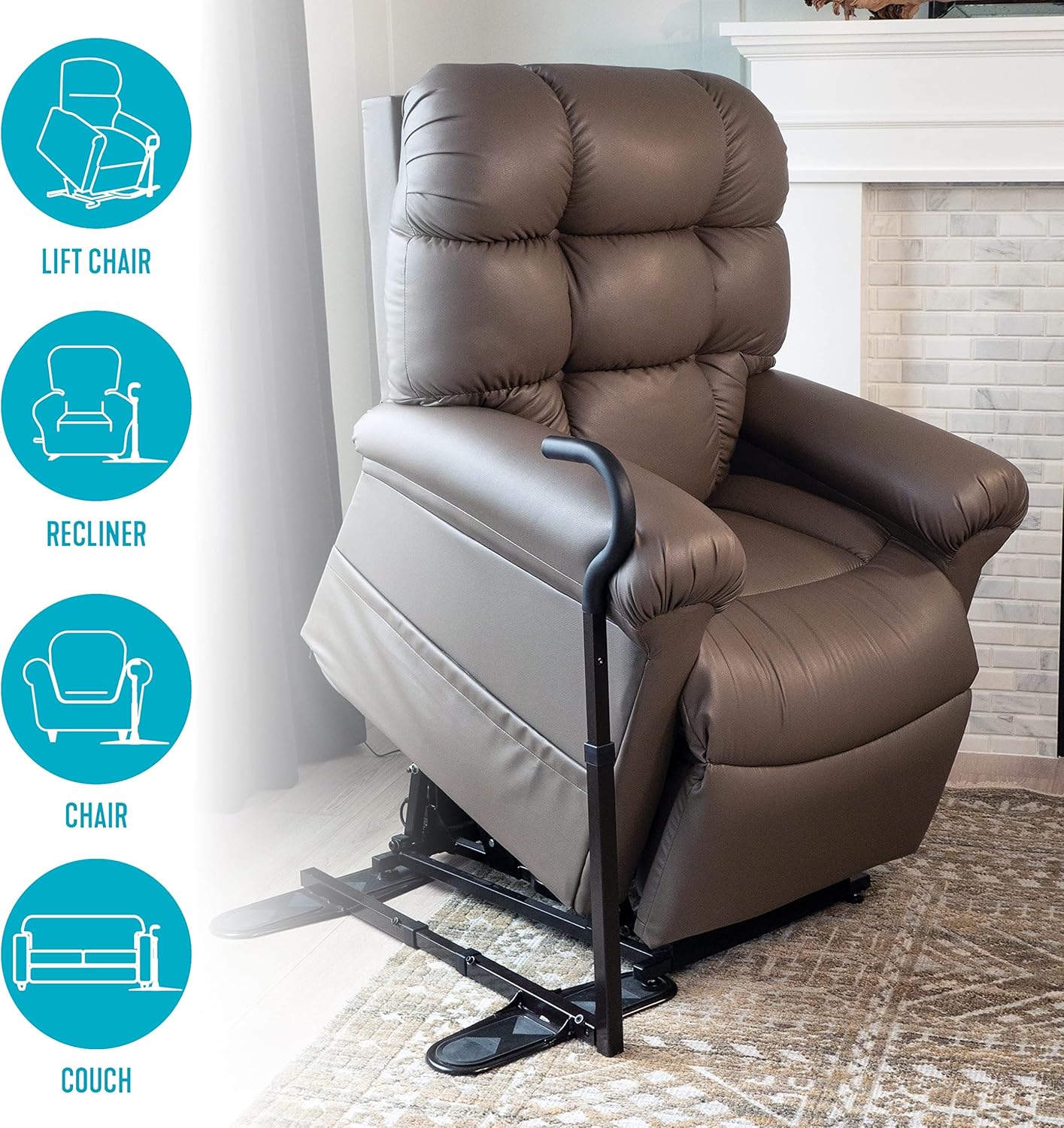 Able Life Universal Chair Cane, Stand Assist Aid for Elderly, Chair Lift Assistance Device for Seniors, Standing Mobility Aid and Support, Adjustable Couch Rail with Grab Bar, Handicapped Accessory