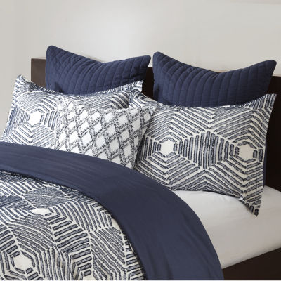 INK+IVY Ellipse 3pc Cotton Jacquard Duvet Cover Set
