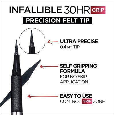 L'Oreal Paris Infallible Grip Precision Felt Tip Waterproof Eyeliner - 615 Blue - 0.034 fl oz