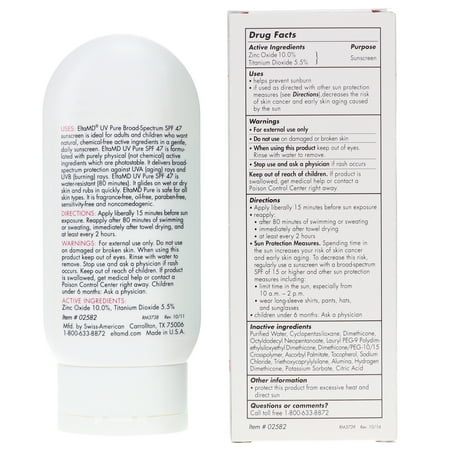 EltaMD UV Pure Broad Spectrum SPF47 Face and Body Sunscreen 4 oz (114g)