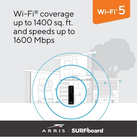 Arris SURFboard SBG10 - - wireless router - - cable mdm 2-port switch - 1GbE - Wi-Fi 5 - Dual Band