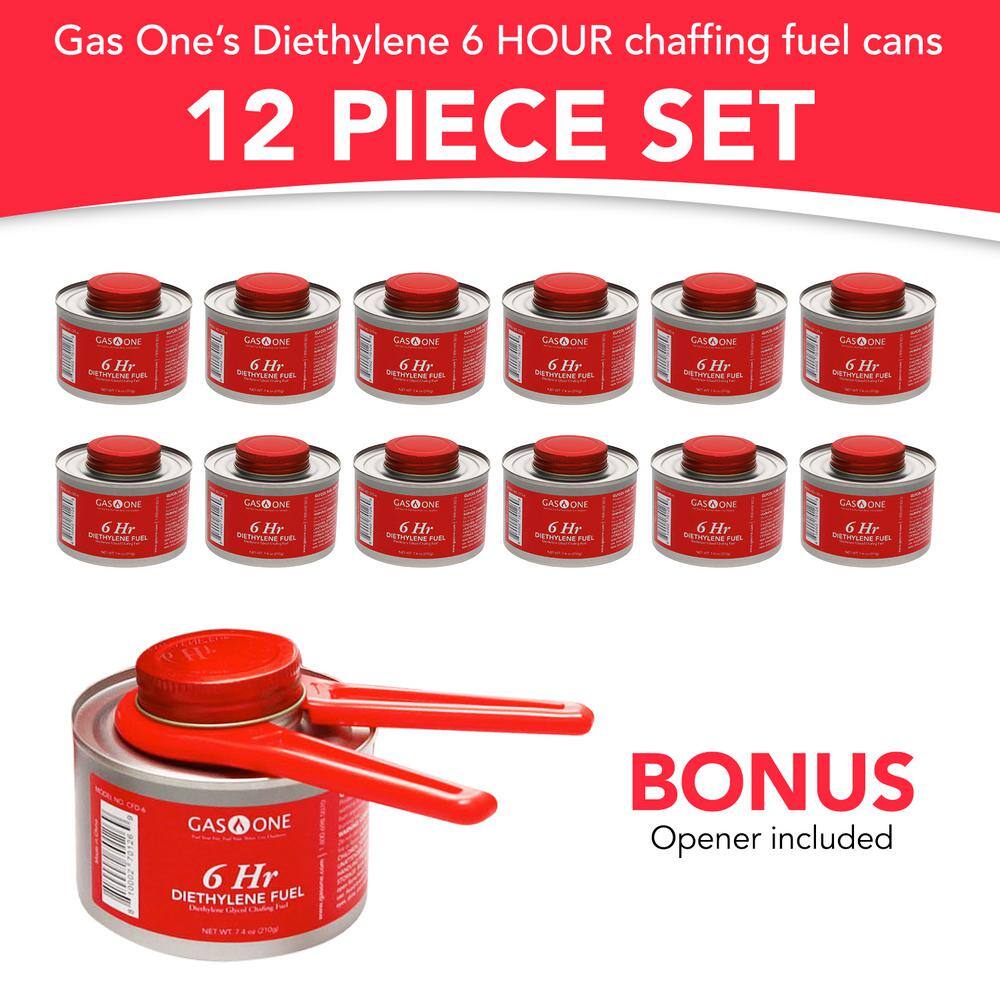 12-piece 6-Hr Cooking Fuel Wick Safe Chafing Fuel Lid Opener for Chafing Dish
