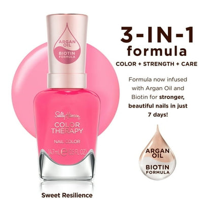 Sally Hansen Color Therapy Nail Polish, Sweet Resilience, Argan Oil & Biotin Formula