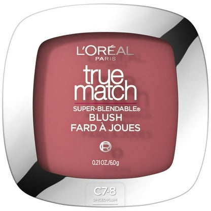 L'Oreal Paris True Match Super Blendable Blush, Soft Powder Texture, Spiced Plum, 0.21 oz