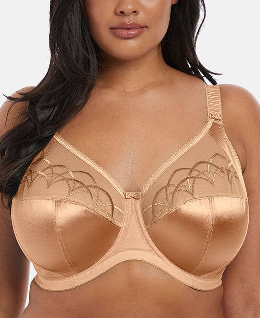 Elomi Cate Full Figure Underwire Lace Cup Bra EL4030, Online Only  - Brown