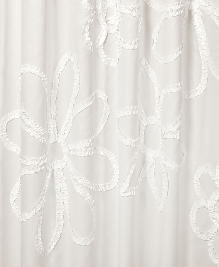 Lush Décor Ruffle Flower Shower Curtain, 72" x 72" - White - Shower Curtain