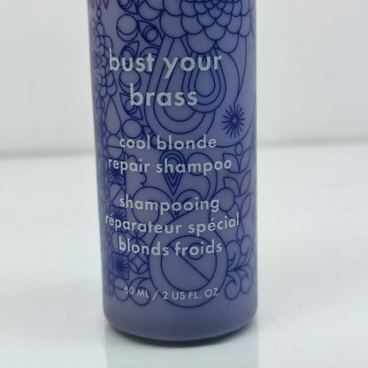 Amika Bust Your Brass Cool Blonde Repair Shampoo in Travel Size, 2 Fl Oz./60ml