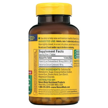 Nature Made Vitamin D3 2000 IU (50 mcg) Tablets, 400 Count Mega Size