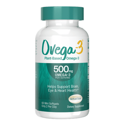 Ovega Plant-Based Supplements, Helps Support Brain, Eye, and Heart Health, 60 Softgels