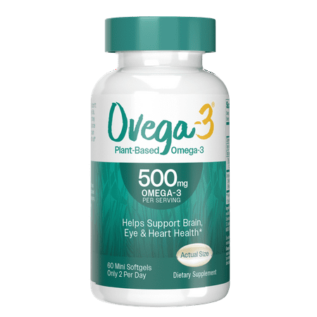 Ovega Plant-Based Supplements, Helps Support Brain, Eye, and Heart Health, 60 Softgels