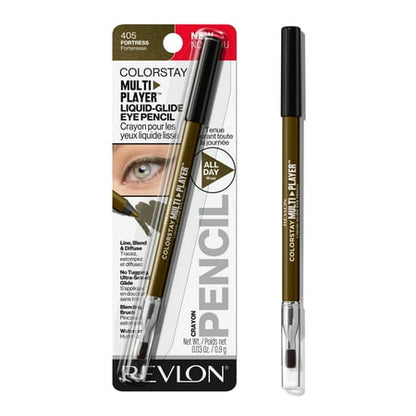Revlon ColorStay Multiplayer Liquid-Glide Eye Pencil, Waterproof Eye Liner, 405 Fortress, 0.03 oz