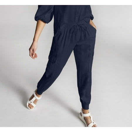 INC International Concepts Womens Utility Jogger Pants Indigo Sea S