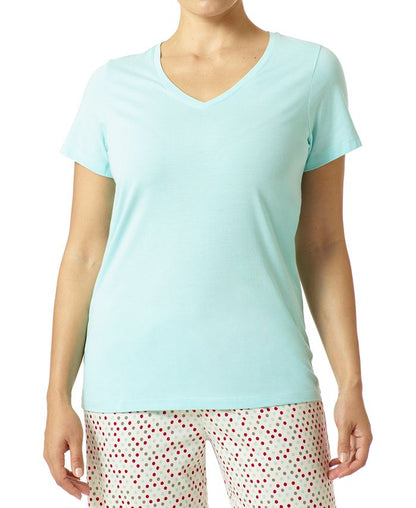 HUE® Solid V-Neck Pajama T-Shirt - Multi - M