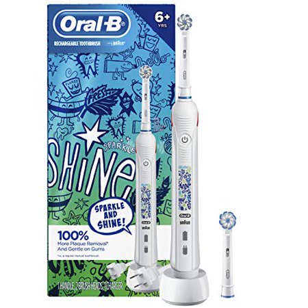 Oral-B Kids Electric Toothbrush with Coaching Pressure Sensor and Timer  New! Sparkle & Shine