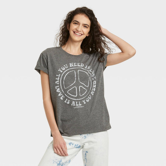 Woen's the Beatles All You Need Is Love Short Sleeve Graphic T-Shirt -