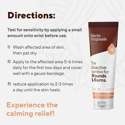 Marie Originals All-Natural Skin Repair and Burn Cream Ointment | First Aid Ointment | Accelerate Wound Healing For General wounds, Chapped Hands, Cold Sores, Eczema, Psoriasis & Burn Ointment