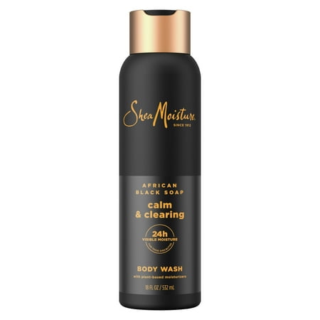 SheaMoisture Body Wash for Women African Black Soap Calm and Clearing, 18 oz
