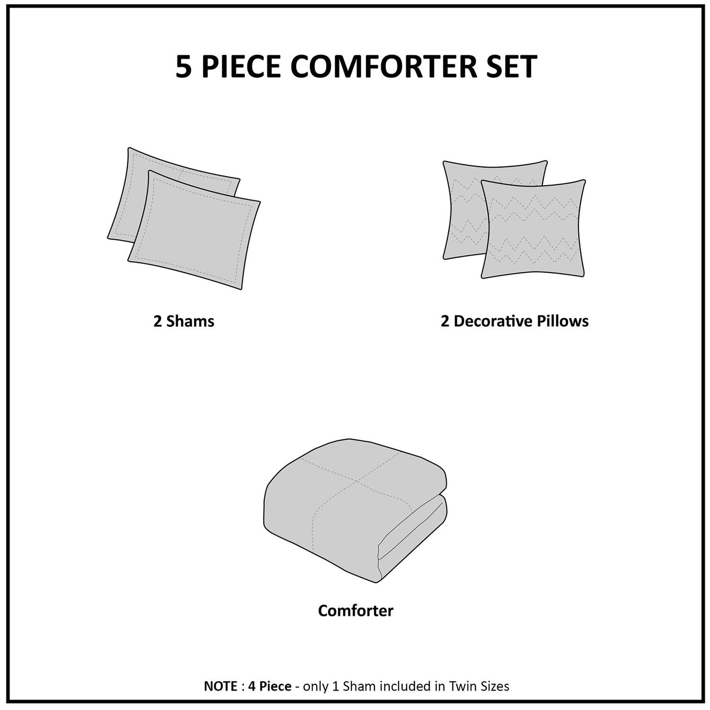 Intelligent Design Khloe Metallic Geometric Printed Comforter Set with Throw Pillows, Full/Queen
