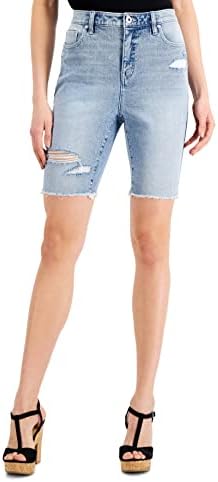 Style Women's Ripped Denim Bermuda Shorts