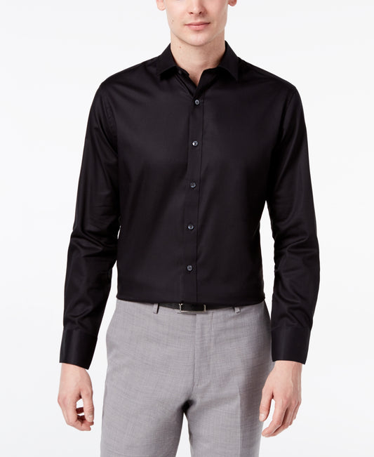 Bar Iii Men's Slim-Fit Stretch Dress Shirt, Created for Macy's - Black
